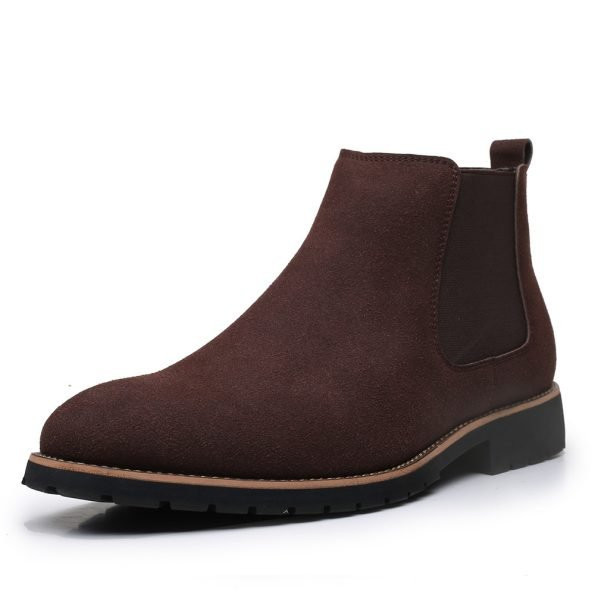 Men’s Formal High Top Suede British Cowboy Chelsea Boots  –  Brown